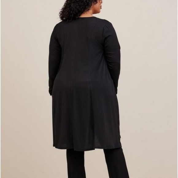 NWOT Torrid 1X Black Crepe Duster - Picture 5 of 9